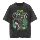 Loose pure cotton washed old cartoon pickled T-shirt