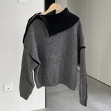 Women Winter Knitted Sweater Autumn Sweater Long Sleeve Zipper Sweater R8922