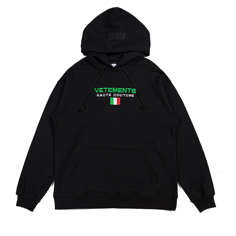 Vetements Hoodie VTM Flag Embroidery Letters Printed Hoodie