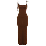 Women Dresses Summer Sexy Backless Sheath Evening Dress Dress (Bla0420)