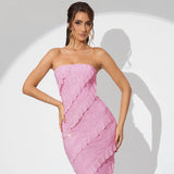 Women Dresses Autumn Sexy Backless Long Dress Slim Tassel Dress