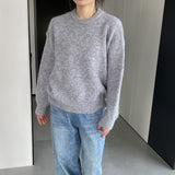 Women Winter Knitted Sweater round Neck Sweater Autumn and Winter Loose-Fitting Long Sleeve Sweater Q731
