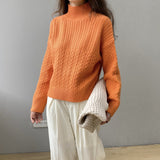 Women Winter Knitted Sweater Autumn Winter Retro Turtleneck Pullover Top 8t3100