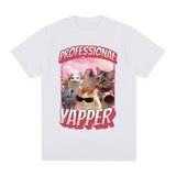 Funny Professional Yapper Meme Cat Graphic T-Shirt Men Fashion