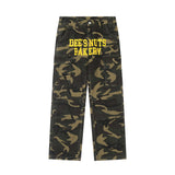 Men Sweatpants Camouflage Workwear Straight-Leg Trousers Multi-Pocket Loose Camouflage Pants