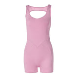 Women Jumpsuit Summer Sexy Backless Slim Fit Sleeveless Jumpsuit (Hawthaw0412)