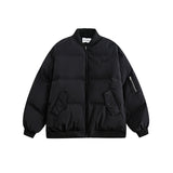 Unisex Winter Cotton Coat Embroidered Logo Baseball Collar Cotton Coat Loose Cotton Coat