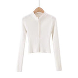 Women Sweater Knitwear Autumn and Winter Zipper Stand Collar Sweater