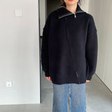 Women Winter Knitted Sweater Autumn and Winter Loose-Fitting Long Sleeve Sweater 1t8850