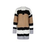 Women Knitted Sweater Autumn and Winter Women's Contrast Color Cardigan Sweater Women