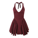 Women Dresses Summer Lace-up Dress Backless Sexy Skirt (Xds0414)