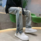 Men Jeans Spring/Summer Loose Split Retro Pants