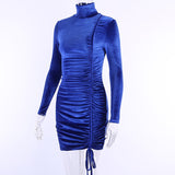 Women Dresses Spring Sexy Hip Skirt Turtleneck Long Sleeve Dress (Csm202403)