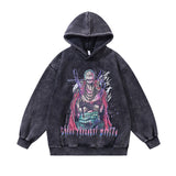 Men Hoodie Autumn and Winter Cartoon Printing plus Velvet Thickened Oversize Couple Hooded Sweater Men