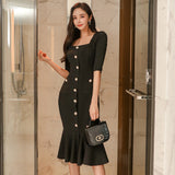 Women Maxi Dress Autumn Sexy Hip-Wrapped Dress Dress
