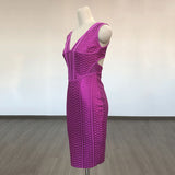Women Evening Dress Sexy V-neck Mesh Camisole Sheath Bandage One-Piece Dress