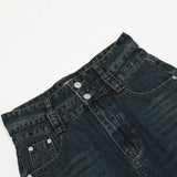 Women Long Skirt Slit Half-Length Jeans Loose Straight Dress
