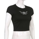 Women T-shirt Summer Sexy Hot Drilling Women's Cropped Top T-shirt