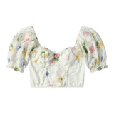 Women Party Tops Sexy Backless Puff Sleeve T-shirt Top