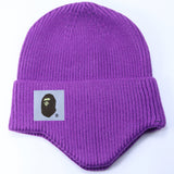 Stussy Hat Winter Knitted Hat Men's and Women's Warm Ear Protector Outdoor Wool Hat