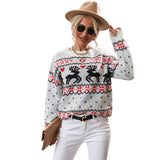 Women Knitted Sweater Autumn Knitted Long Sleeve Pullover round Neck Christmas Sweater