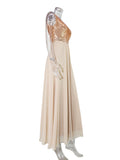 Women's Evening Gown Sexy Backless Chiffon Stitching Sequins Dress Evening Dress