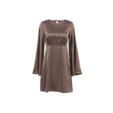 Women Dress Flared Sleeve High Waist Dress Spring Short Skirt