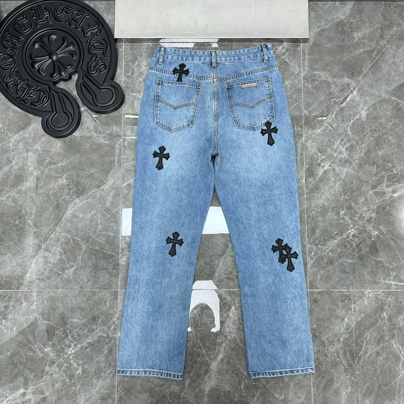 CHH Chrome Hearts Jeans Unisex Casual Loose Jeans