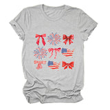 Summer T-shirt print picture bow fashion short sleeve
