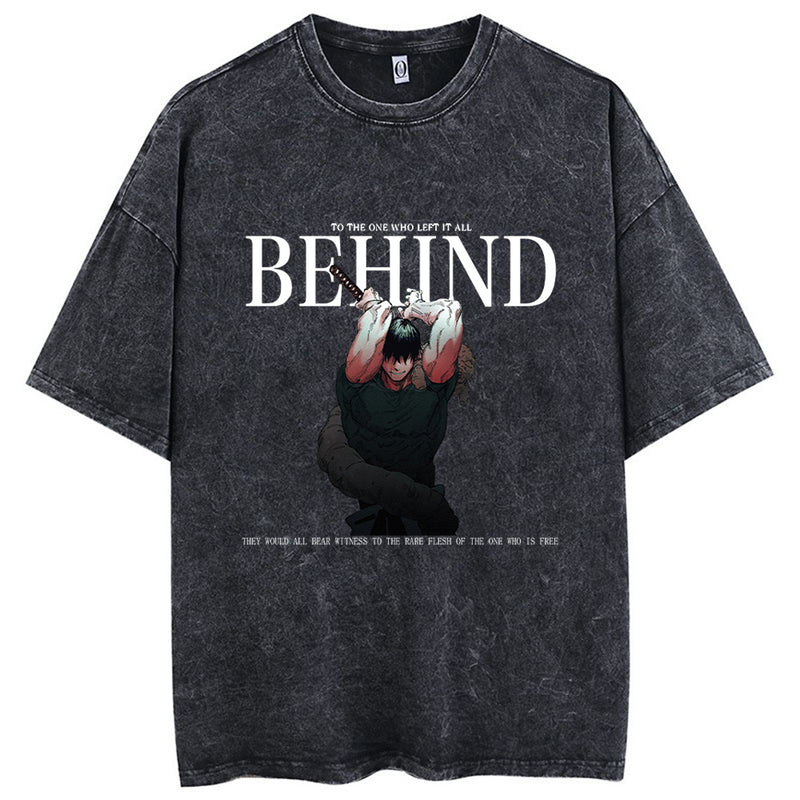 Men Streetwear Washed Acid Oversized T Shirt Japanese
