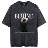 Men Streetwear Washed Acid Oversized T Shirt Japanese