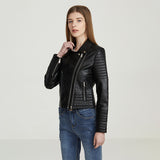 Women Leather Jacket Women's Zipper Leather Jacket Women's PU Leather Jacket Women's Short Coat