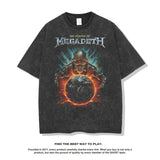 Mens Vintage Rock Band T-Shirt Short Sleeve T-Shirt Crew Neck Rock