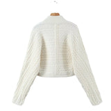 Women Sweater Knitwear Autumn and Winter Turtleneck Long Sleeve Cross Sweater Women's Short Sweater