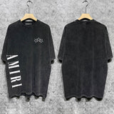 Amiri T-shirt Washed and Worn Retro Short Sleeve T-shirt