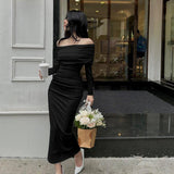 Women Dresses Long Sleeve Dress Autumn Sheath Dress
