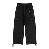 Men Sweatpants Workwear Casual Pants Men's Solid Color Straight-Leg Trousers