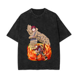 Anime T-shirt short-sleeved summer washed old cotton top loose