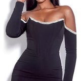 Women Dresses Long Sleeve Autumn and Winter Dress (Bla0420)