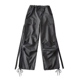 Women Sweatpants Multi-Pocket Elastic Ankle-Tied Dance Casual Pants Sweatpants