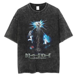 Washed retro men's short-sleeved t-shirt summer, printed t-shirt
