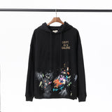 Gallery Dept Hoodie Luo Hand Painted Graffiti Letter Printing Pure Cotton