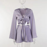 Women Dresses Sexy Flare Sleeve Skirt Suit Skirt (Bla0420)