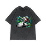 Retro washed cotton short-sleeved top