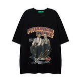 Men T Shirt Vintage Print Short Sleeves T-shirt