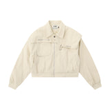 Women Jacket Workwear Multi-Pocket Short Jacket Autumn Leisure Motorcycle Clothing Coat