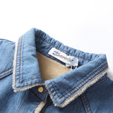 Women Jacket Autumn and Winter Loose Vintage Fleece-Lined Denim Shirt