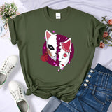 2024Demon Slayer Mask Anime Prints T-Shirt