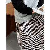 Women Skirt Vertical Striped Skirt Spring A- line Dress