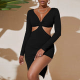 Women Dress Summer Sexy Cutout V-neck Dress